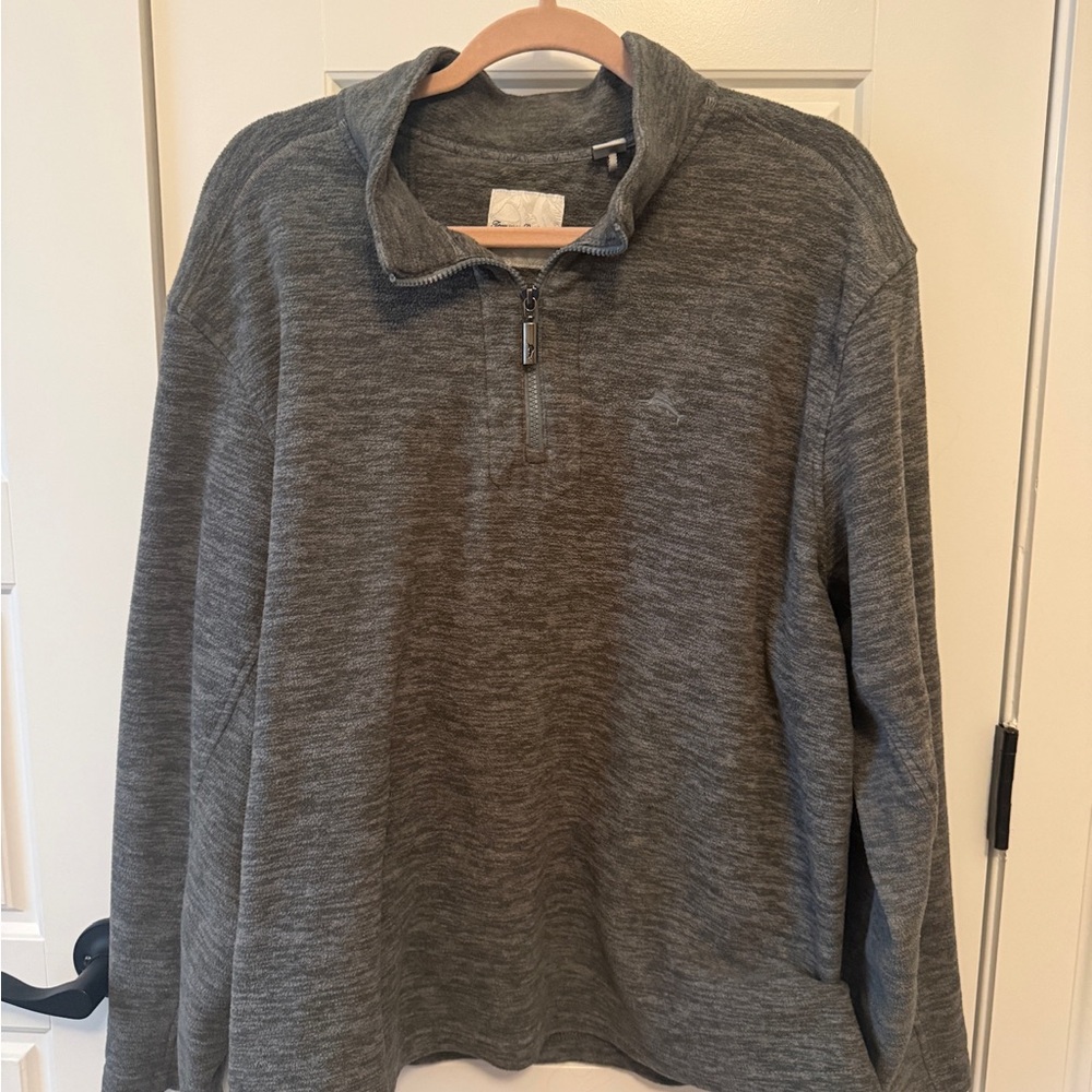 Tommy Bahama Men's Quarter-Zip Pullover Sweater - Gray